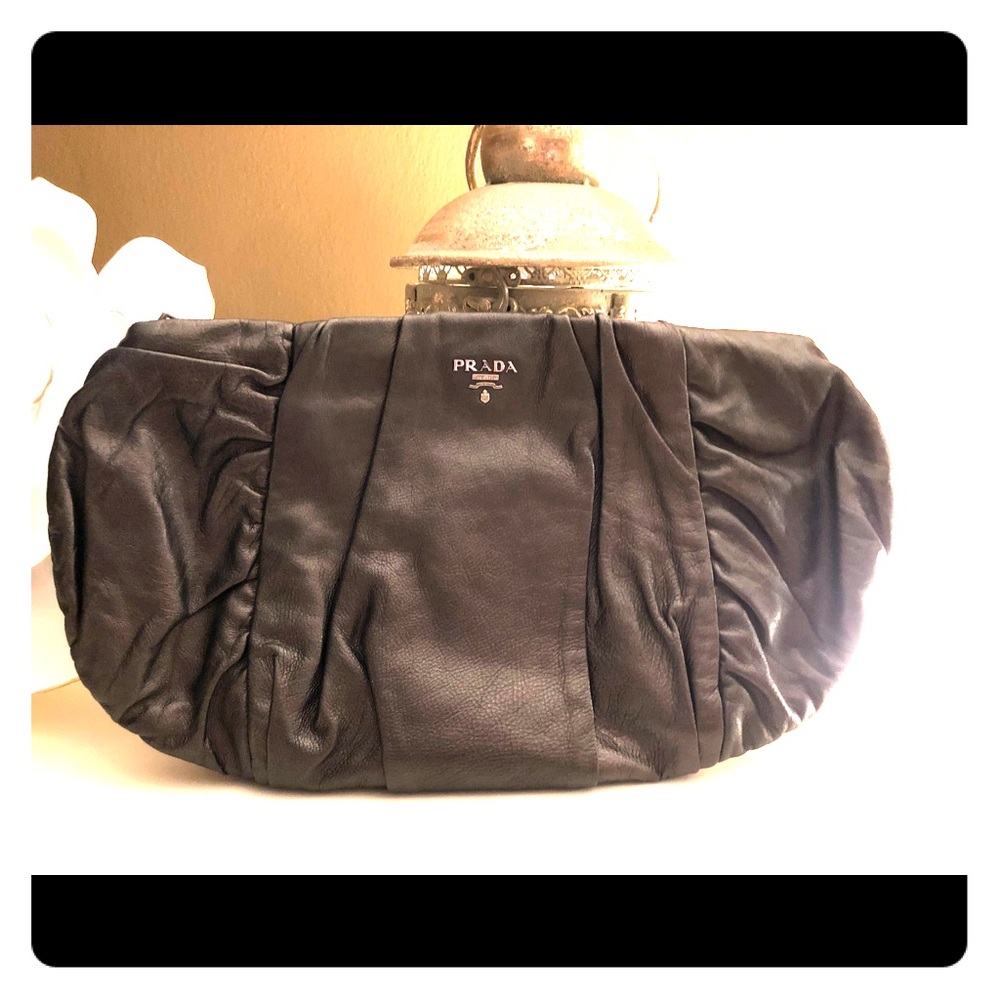 Authentic Prada leather clutch